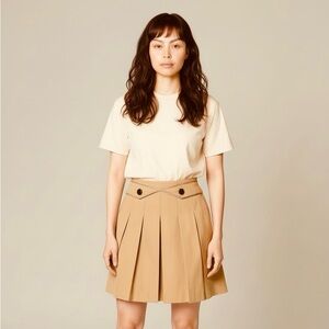 Miss Patina Women’s Tan Pleated Mini Skort. Size S